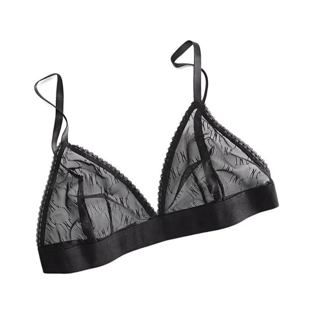 INC International‎ Concepts Womens XL Monogram Logo Mesh Unlined Bralette 519